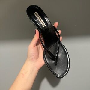 Manolo Blahnik Sleek Black Sandals
